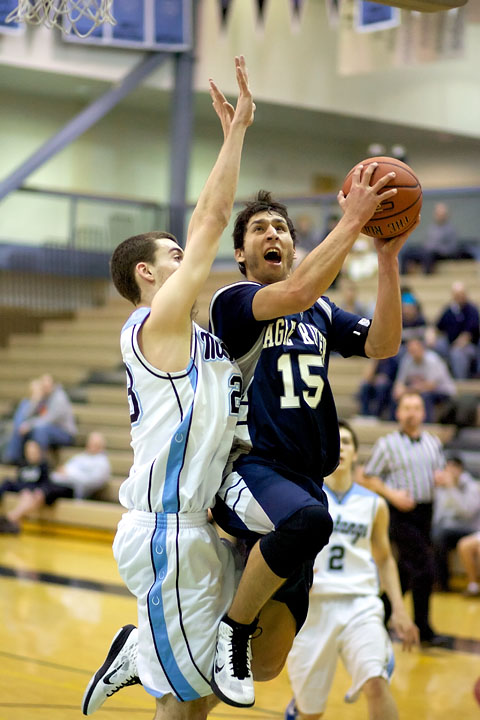 Senior Nate Yaw drives the lane