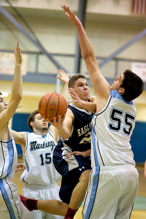 Senior Dominc Young attempts to draw a shooting foul.