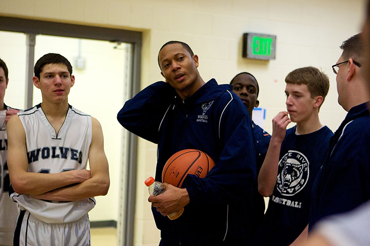 Coach Bowyer pauses for a moment after his last game as the JV Coach for Eagle River