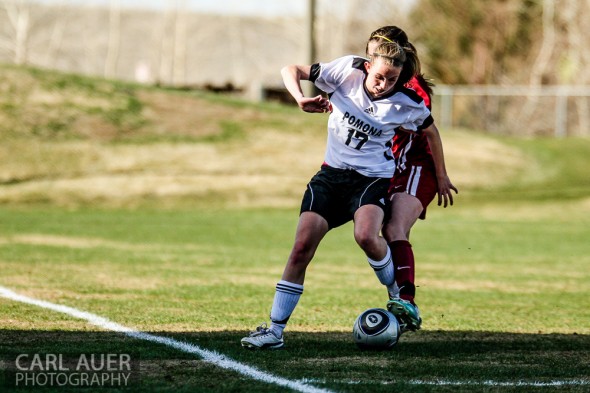 April 4, 2013: In Thursday's league game, the Chatfield Chargers (Littleton, CO) soccer squad defeated the host Pomona Panthers (Arvada, CO), by a final score of 2-0.