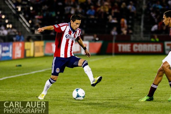 May 25th, 2013 - Chivas USA midfielder Eric Avila (15) handles the ball in the second half of the MLS match between Chivas USA and the Colorado Rapids at Dick's Sporting Goods Park in Commerce City, CO