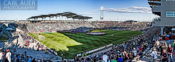 June 1st, 2013 - A composite panoramic view of the pitch prior to the teams taking the field prior to the start of the MLS match between FC Dallas and the Colorado Rapids at Dick's Sporting Goods Park in Commerce City, CO