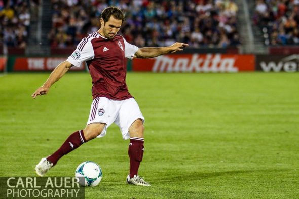 June 15th, 2013 - Colorado Rapids midfielder Brian Mullan (11) captured an assist with the crossing pass in the second half of action in the MLS match between San Jose Earthquake and the Colorado Rapids at Dick's Sporting Goods Park in Commerce City, CO