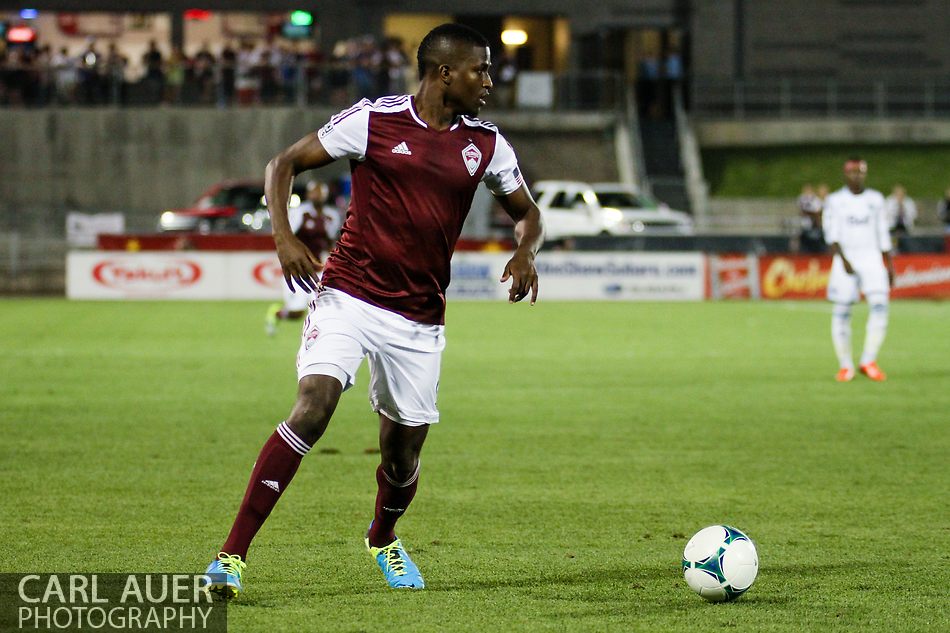 August 17th, 2013 - Colorado Rapids forward Edson Buddle (9) lines up for a shot that would give the Rapids a 2-0 lead in the second half of action in the Major League Soccer match between the Vancouver Whitecaps FC and the Colorado Rapids at Dick's Sporting Goods Park in Commerce City, CO