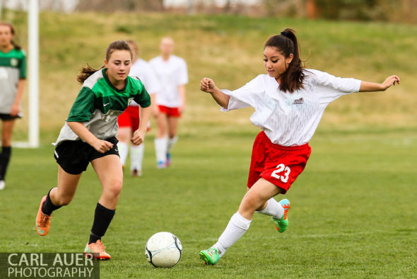 Arvada Bulldogs Girls Soccer vs D'Evelyn - 10 Shot